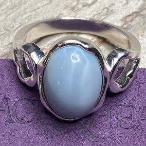 Grace & Heart G&H BLUE JEAN Ring SIZE 10 .925 Sterling Silver BLUE OPAL Jewelry